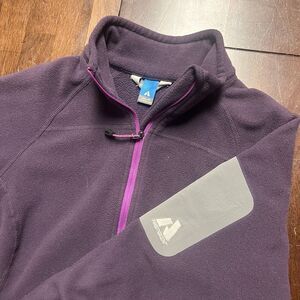 EDDIE BAUER First Ascent Sweater Women M Purple Fleece Polartec 1/4 Zip Pullover